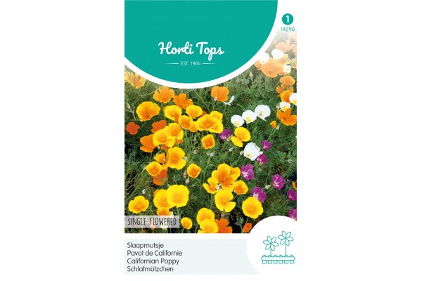 Eschscholtzia, Slaapmutsje enkelbloemig gemengd